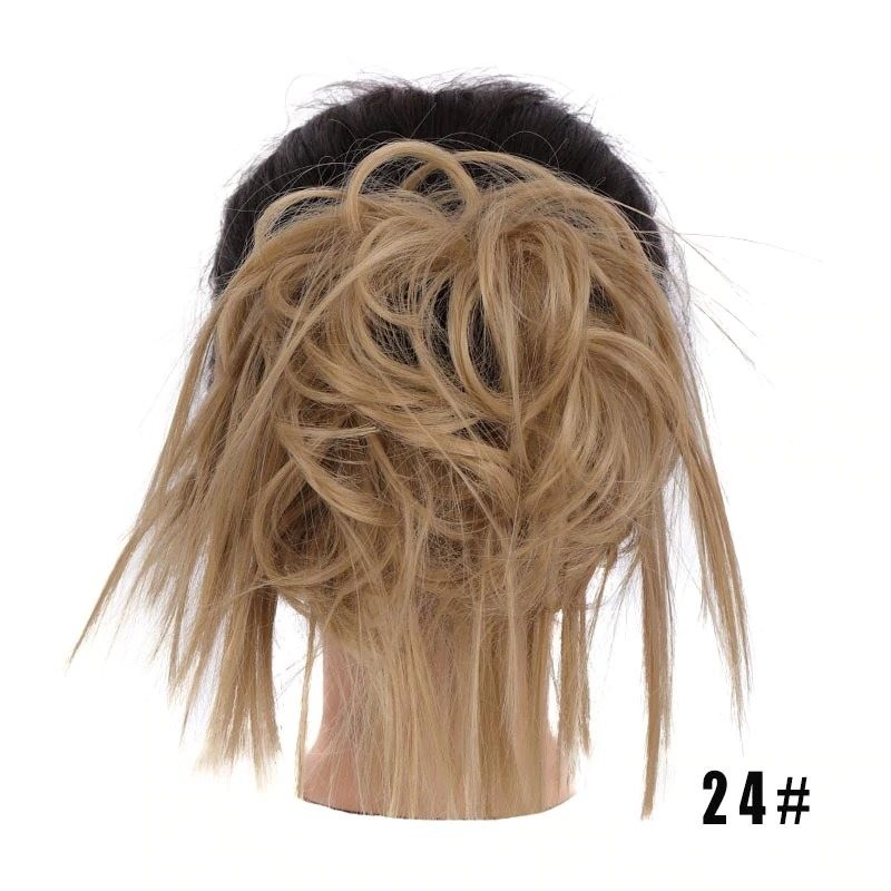 PelucaMoño de pelo falso - coletero elástico con pelo sintético - peluca
