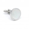 Silver pearl round cufflinksCufflinks