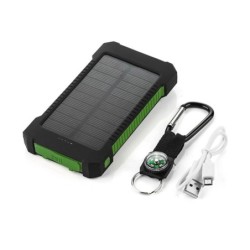 Bancos de energíaBanco de energía solar - doble USB - resistente al agua - con llavero brújula - LED - 30000mAh