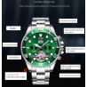 RelojesTEVISE - elegante reloj automático - acero inoxidable - resistente al agua - plateado / negro
