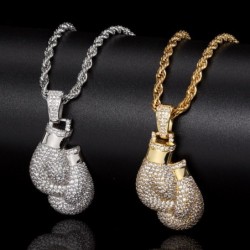 Crystal boxing gloves with necklaceNecklaces
