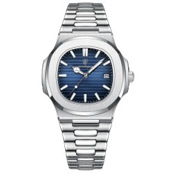 RelojesPOEDAGAR - elegante reloj de cuarzo - resistente al agua - acero inoxidable - azul
