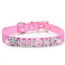 Collares & CorreasCollar para perros/gatos - con nombre de cristal y charm - personalizado