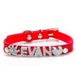 Collares & CorreasCollar para perros/gatos - con nombre de cristal y charm - personalizado