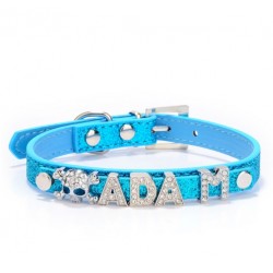 Collares & CorreasCollar para perros/gatos - con nombre de cristal y charm - personalizado