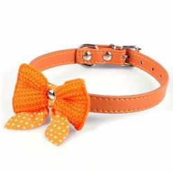 Collares & CorreasCollar de cuero con lazo de punto - para perros / gatos
