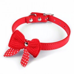 Collares & CorreasCollar de cuero con lazo de punto - para perros / gatos