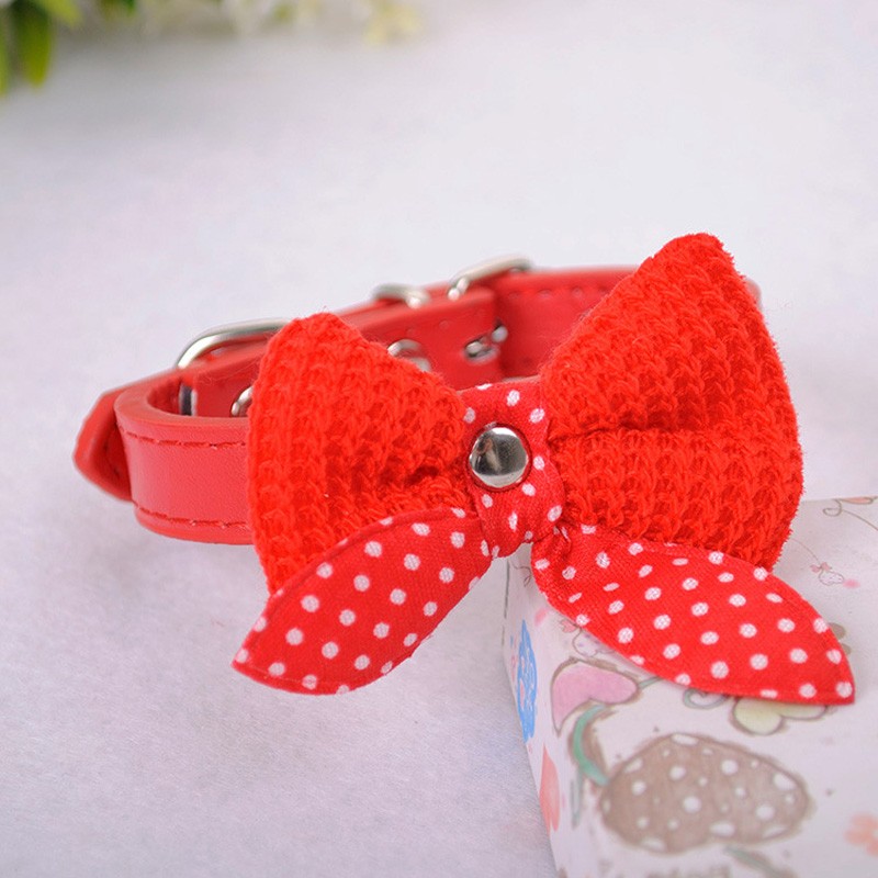 Collares & CorreasCollar de cuero con lazo de punto - para perros / gatos