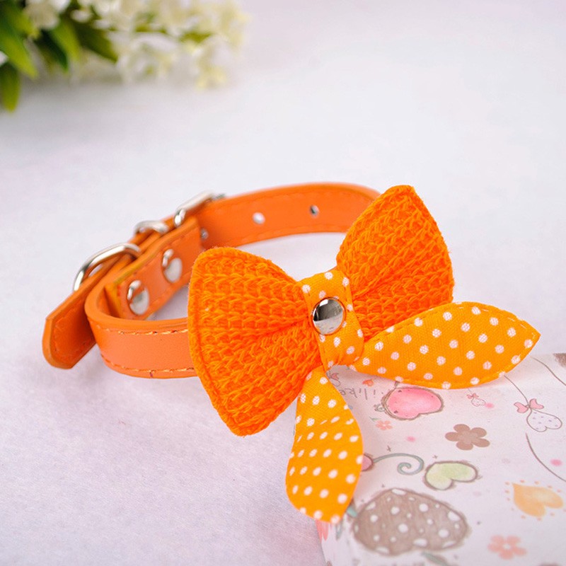 Collares & CorreasCollar de cuero con lazo de punto - para perros / gatos