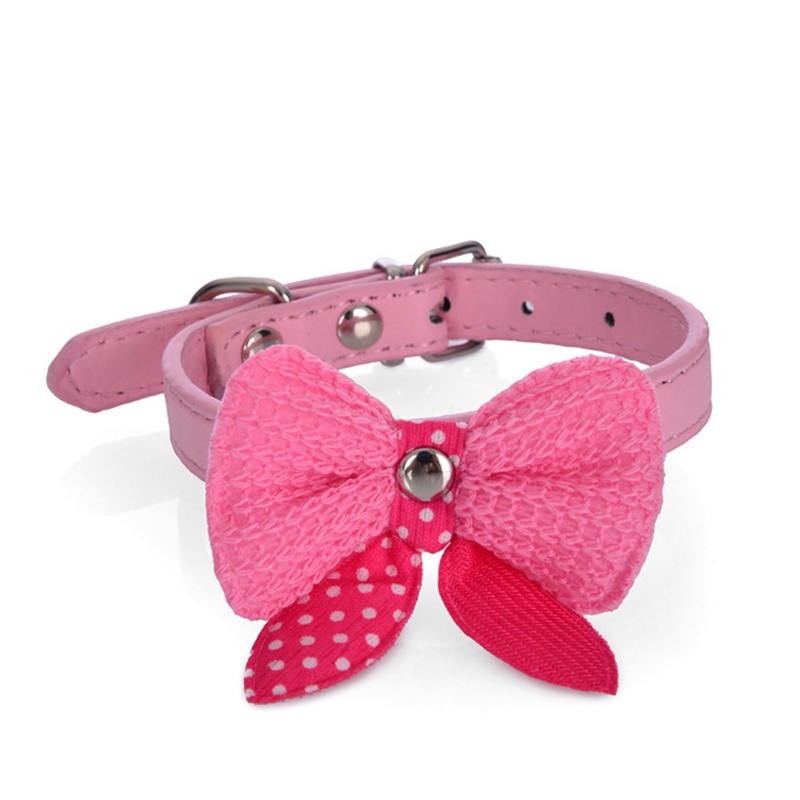 Collares & CorreasCollar de cuero con lazo de punto - para perros / gatos
