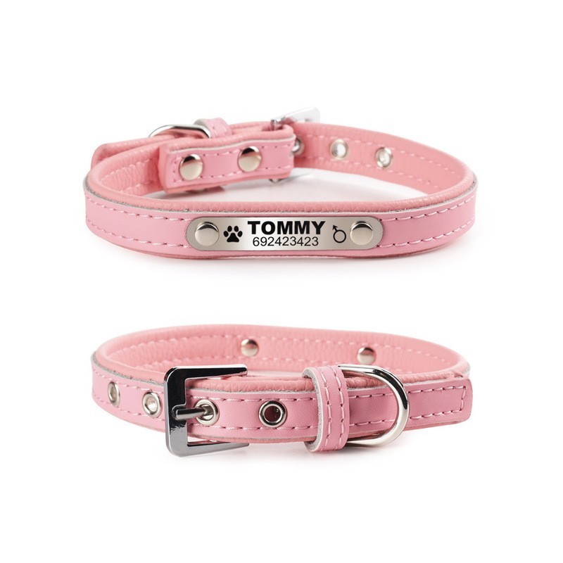 Collares & correasCollar para perros / gatos - Placa de identificación - personalizado - grabado - cuero Collares & correasCollar para perros / gatos - Placa de identificación - personalizado - grabado - cuero