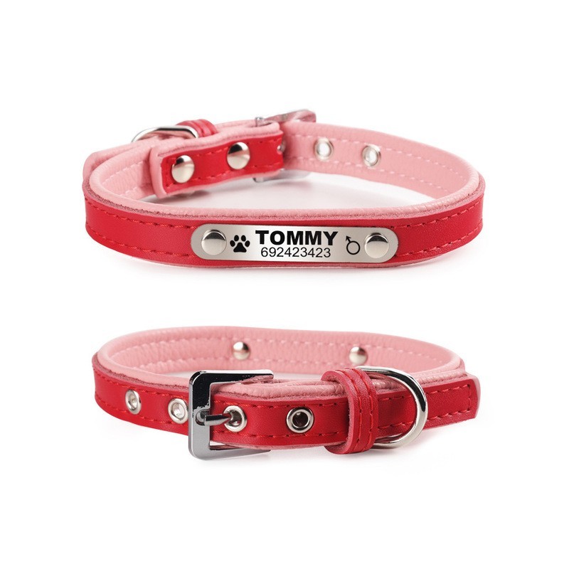Collares & correasCollar para perros / gatos - Placa de identificación - personalizado - grabado - cuero Collares & correasCollar para perros / gatos - Placa de identificación - personalizado - grabado - cuero