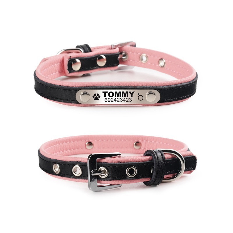 Collares & correasCollar para perros / gatos - Placa de identificación - personalizado - grabado - cuero Collares & correasCollar para perros / gatos - Placa de identificación - personalizado - grabado - cuero