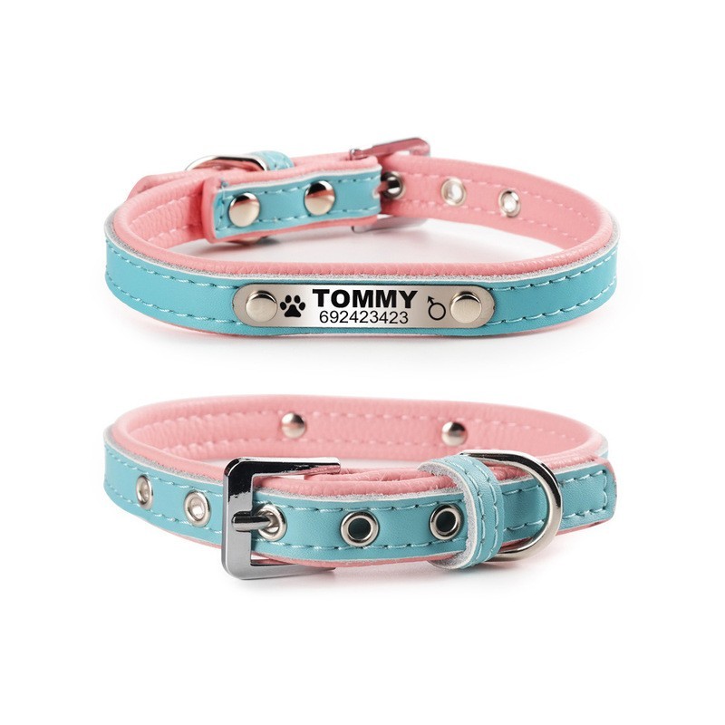 Collares & correasCollar para perros / gatos - Placa de identificación - personalizado - grabado - cuero Collares & correasCollar para perros / gatos - Placa de identificación - personalizado - grabado - cuero