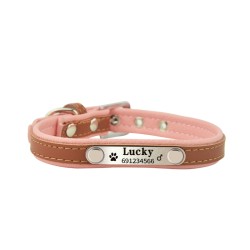 Collares & correasCollar para perros / gatos - Placa de identificación - personalizado - grabado - cuero