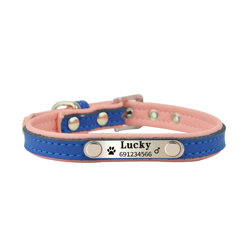 Collares & correasCollar para perros / gatos - Placa de identificación - personalizado - grabado - cuero Collares & correasCollar para perros / gatos - Placa de identificación - personalizado - grabado - cuero