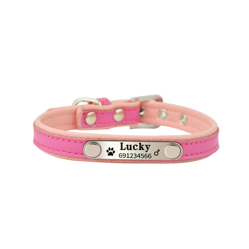 Collares & correasCollar para perros / gatos - Placa de identificación - personalizado - grabado - cuero Collares & correasCollar para perros / gatos - Placa de identificación - personalizado - grabado - cuero