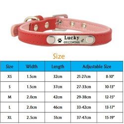 Collares & correasCollar para perros / gatos - Placa de identificación - personalizado - grabado - cuero