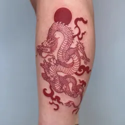 PegatinasTatuaje temporal - pegatina - dragón rojo