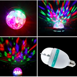 Iluminación de escenarios y eventosLuz de escenario LED RGB giratoria - bombilla - activada por sonido - E27