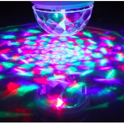 Iluminación de escenarios y eventosLuz de escenario LED RGB giratoria - bombilla - activada por sonido - E27