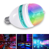 Iluminación de escenarios y eventosLuz de escenario LED RGB giratoria - bombilla - activada por sonido - E27