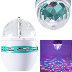 Iluminación de escenarios y eventosLuz de escenario LED RGB giratoria - bombilla - activada por sonido - E27