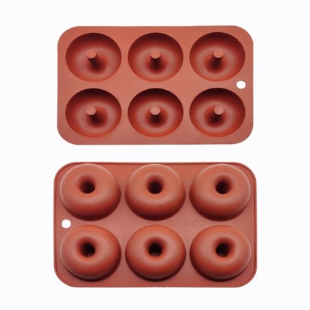Silicone donut mold - non-stick baking tray - 6 holesBakeware