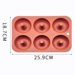 Utensilios para hornearMolde de silicona para donuts - bandeja para hornear antiadherente - 6 agujeros