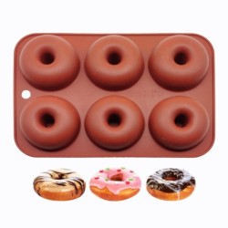 Silicone donut mold - non-stick baking tray - 6 holesBakeware