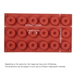 Utensilios para hornearMolde de silicona para donuts - bandeja para hornear antiadherente - 18 agujeros