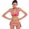 Baño y ropaConjunto de bikini sexy a rayas