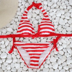Baño y ropaConjunto de bikini sexy a rayas