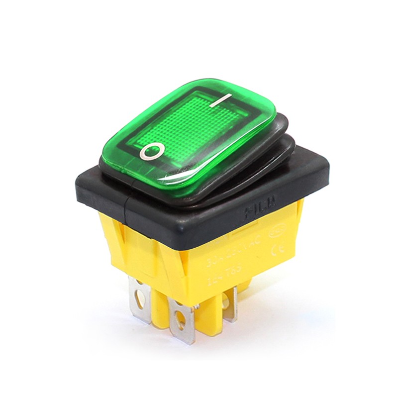 InterruptoresDPST de 4 pines - T85 - palanca de coche / barco - interruptor basculante con LED - resistente al agua