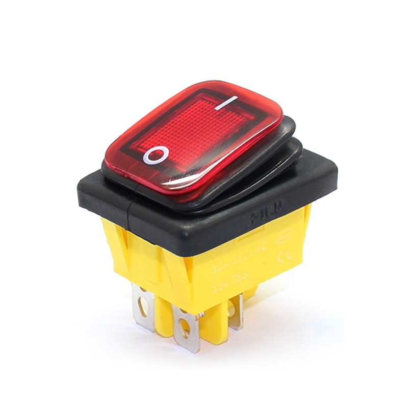 InterruptoresDPST de 4 pines - T85 - palanca de coche / barco - interruptor basculante con LED - resistente al agua