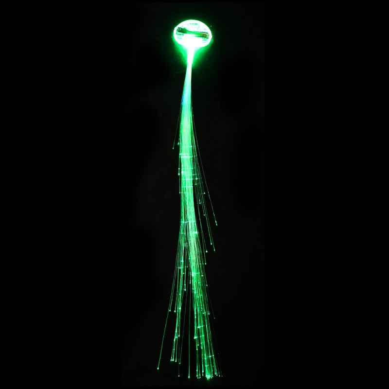 PelucaCabello resplandeciente: horquilla con hilos LED luminosos de colores