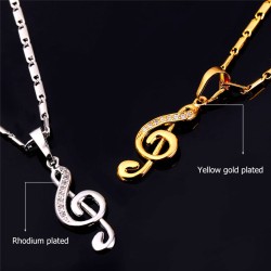 CollarColgante nota musical / cristales - con collar