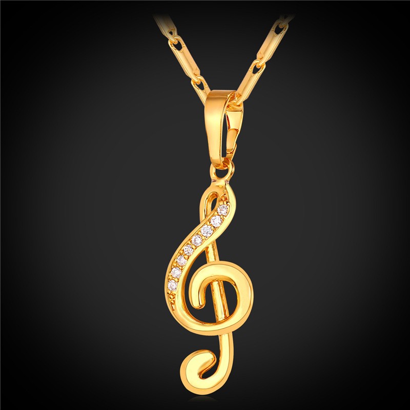 CollarColgante nota musical / cristales - con collar