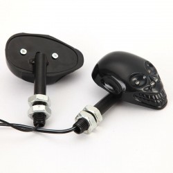 Luces de giroLuces intermitentes para motocicleta - calavera negra - LED - luz ámbar - 12V - 2 piezas