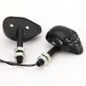 Luces de giroLuces intermitentes para motocicleta - calavera negra - LED - luz ámbar - 12V - 2 piezas