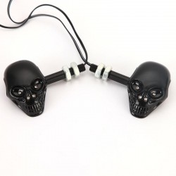 Luces de giroLuces intermitentes para motocicleta - calavera negra - LED - luz ámbar - 12V - 2 piezas