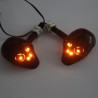 Luces de giroLuces intermitentes para motocicleta - calavera negra - LED - luz ámbar - 12V - 2 piezas