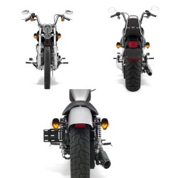 Luces de giroLuces intermitentes para motocicleta - calavera negra - LED - luz ámbar - 12V - 2 piezas