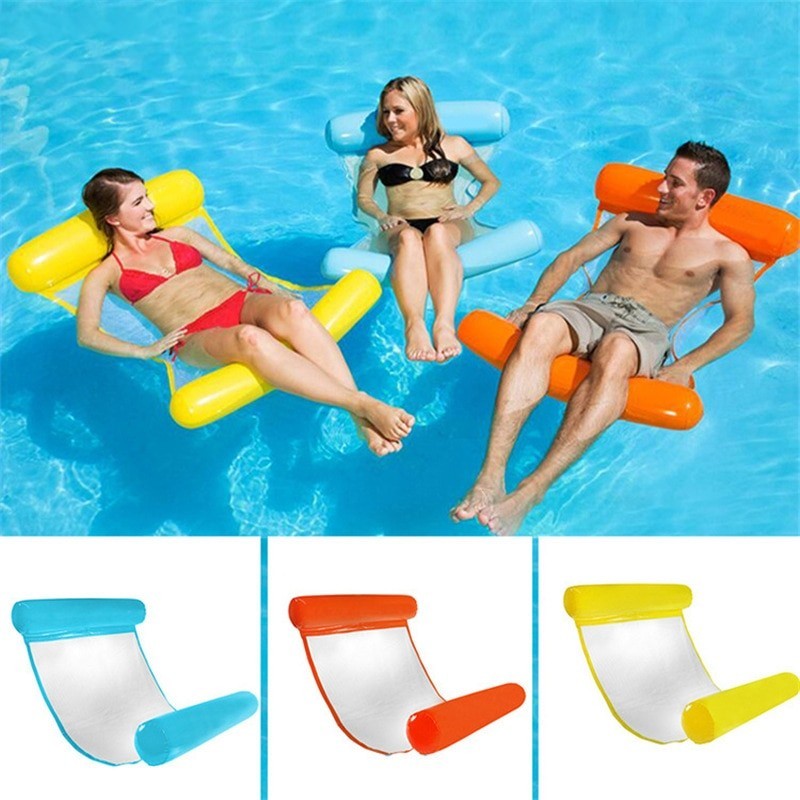 NataciónHamaca inflable flotante para piscina.