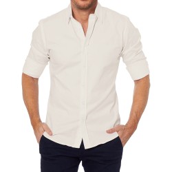 CamisetasCamisa elegante de manga larga - con cremallera/botones - corte ajustado