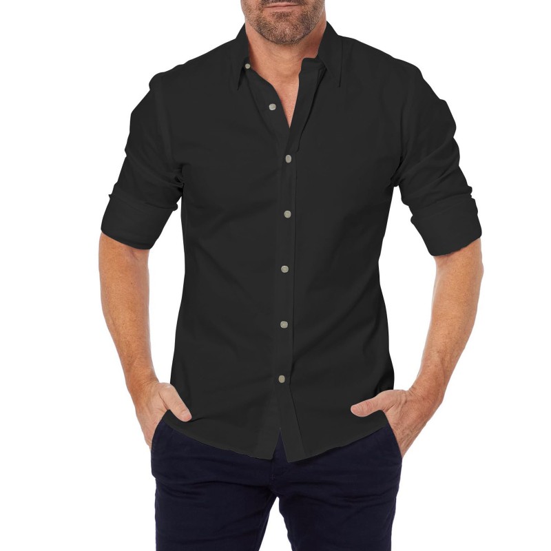 CamisetasCamisa elegante de manga larga - con cremallera/botones - corte ajustado CamisetasCamisa elegante de manga larga - con cremallera/botones - corte ajustado