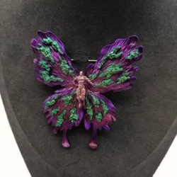 Colorful butterfly / God of war - gold plated vintage broochBrooches