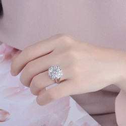 Elegant silver ring - crystal flowerRings