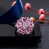 AnillosElegante anillo de plata - con flor de cristal rosa