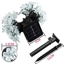 Tiras de LEDLuz solar - Cadena LED - guirnalda - Decoración navideña - flores